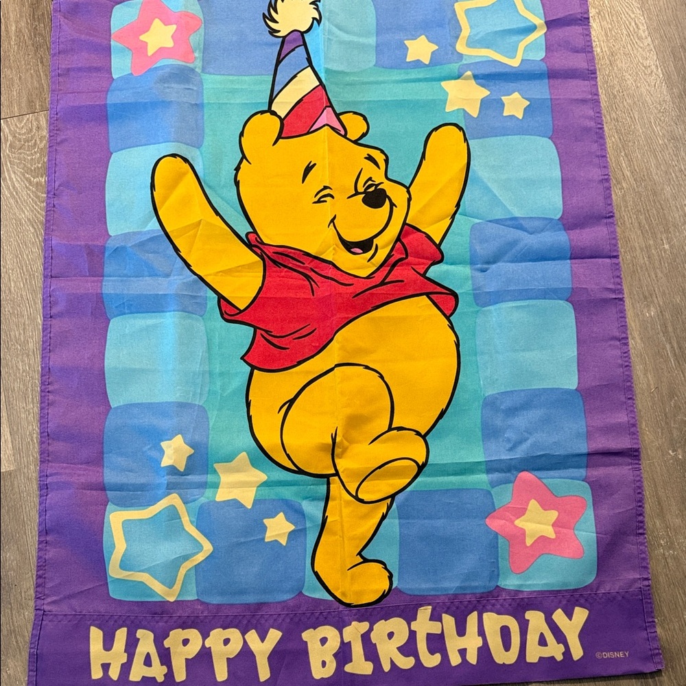 Disney Purple and Yellow Winnie the Pooh Birthday Banner